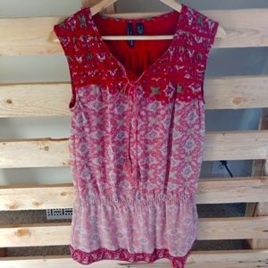EUC Red, Rouched Shoulders Dress